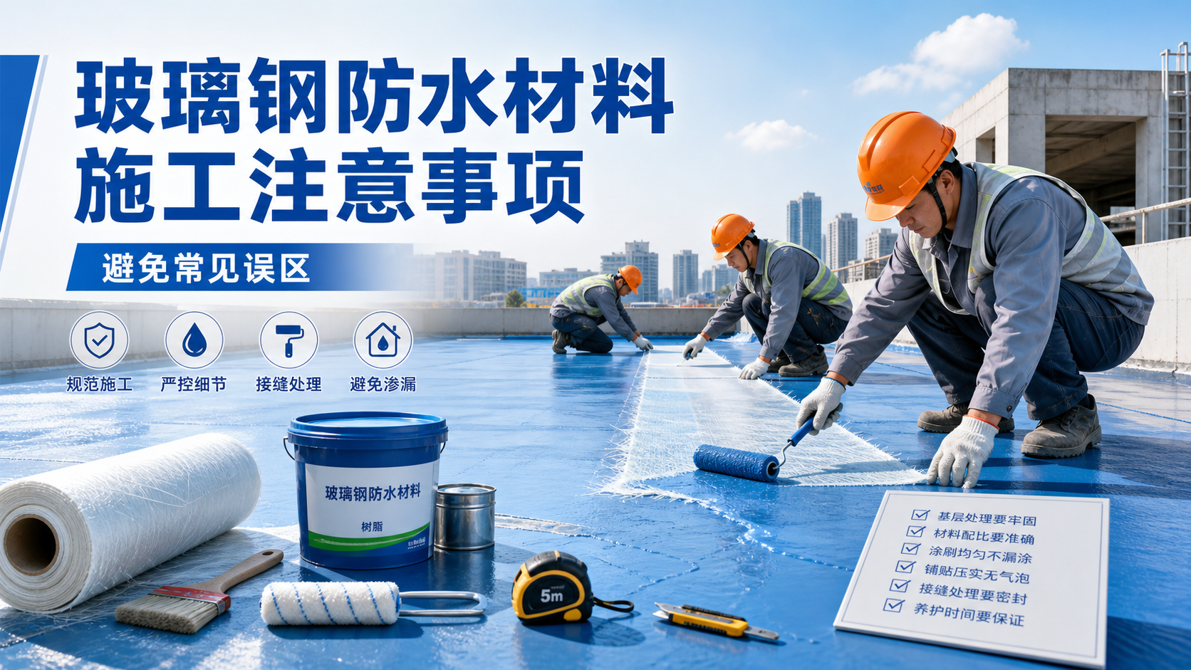 玻璃钢防水材料施工注意事项，避免常见误区 金华 版